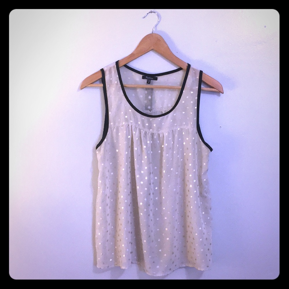 Monteau Gold Polka Dot Tank Top